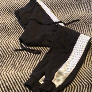 Black and white sweat pants